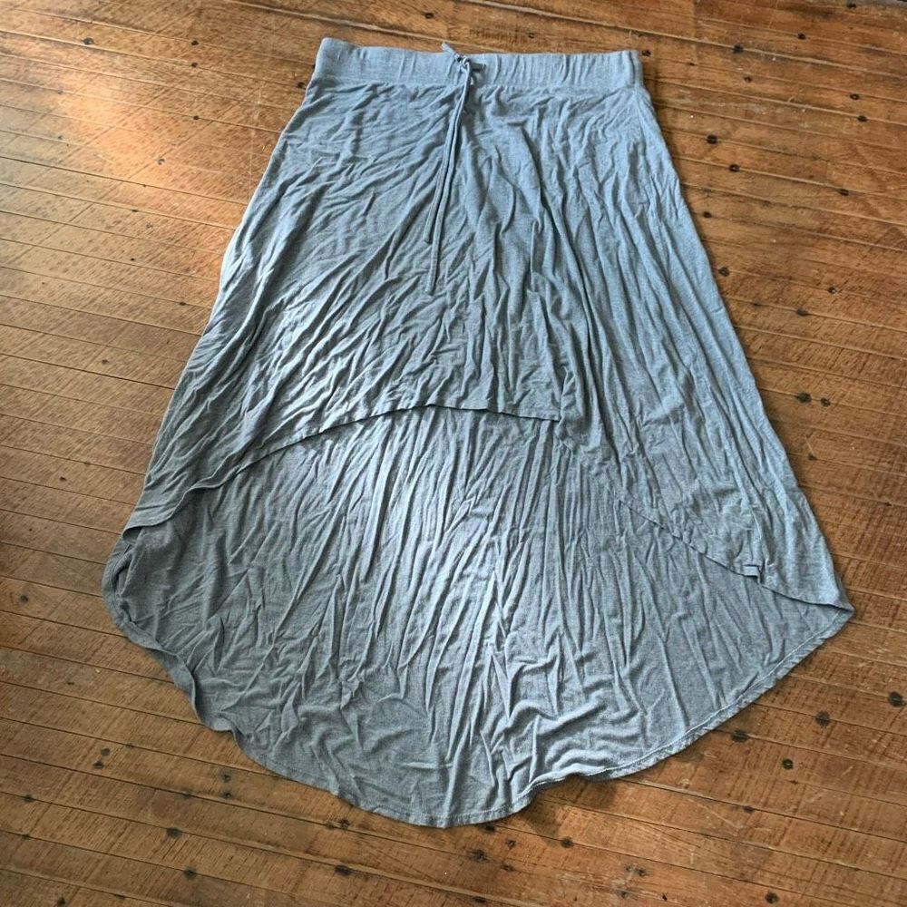 Torrid gray high low knit travel normcore 1x curvy maxi skirt